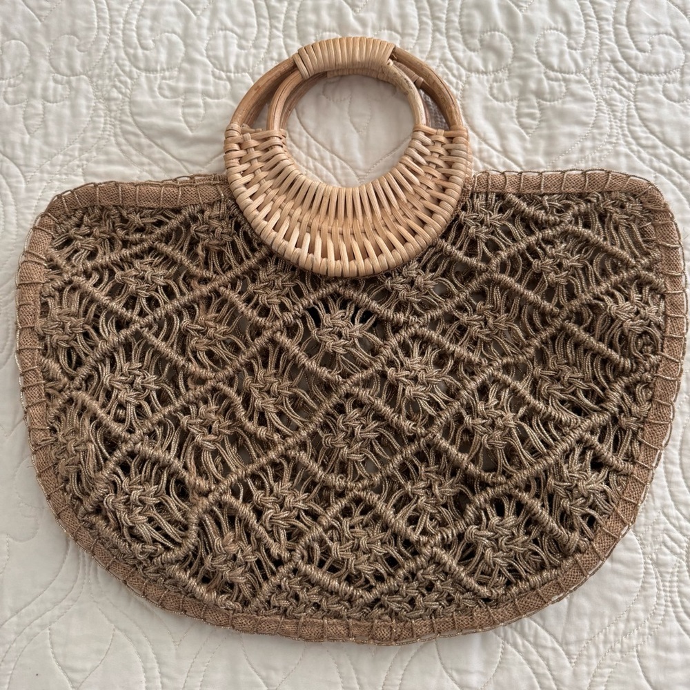 NWOT Anthropologie macrame boho tote